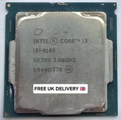 Intel Core i3-8100 3.6GHz Quad Core LGA 1151 CPU SR3N5 Desktop Processor Tested - Image 1 of 4