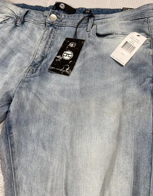 Pantalones de mezclilla rasgados desgastados azul hielo 44x32 Jordan Craig para hombre JR1020 Foto 1 de 4