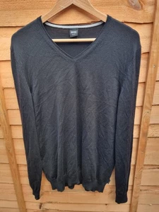 Hugo Boss Slim Fit Virgin Wool Black Jumper Size XL  - Picture 1 of 9