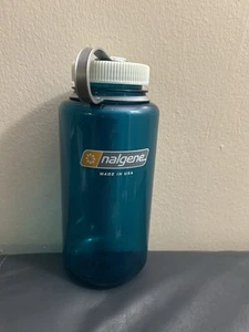 Nalgene Blueish Green Wide Mouth Water Bottle 32oz USA Teal - Picture 1 of 8