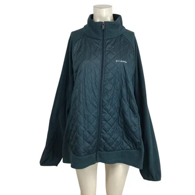 COLUMBIA -MUJER 3X - ABRIGO CHAQUETA ACOLCHADA POLIÉSTER CREMALLERA COMPLETA AZUL VERDE AZULADO Foto 1 de 4