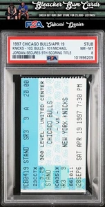 April 19, 1997 Ticket Stub Knicks Bulls Michael Jordan 9th Scoring Title PSA 8 - Picture 1 of 2