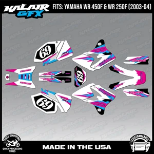 Graphics Kit for YAMAHA WR250F and WR450F (2003-2004) Vintage - MAGENTA - Picture 1 of 4