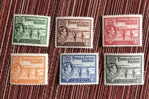 TURKS & CAICOS ISLANDS GVI #195 199, 2½d yellow-orange,MNH £20 Raking Salt - Picture 1 of 1