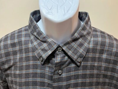 Robert Talbott Estate Men's black, gray and brown plaid long sleeve shirt XXL - Image 1 of 4