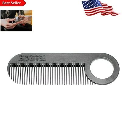 Compact Anti-Static Travel Comb - USA-Made Beard and Mustache Grooming Accessory - Image 1 of 4