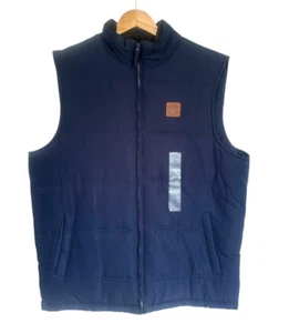 Field & Stream Vest Mens Large Blue Quilted Sportsman Outdoor Full Zip Sherpa - Picture 1 of 10