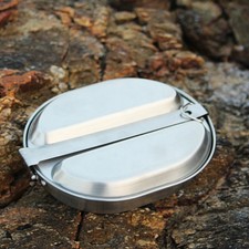 Outdoor Military Oval Classic Mess Kit SUS304 Stainless Steel Camping Mess Tin