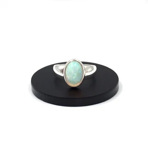Anillo de plata de ley 925 anillo 5.06ct ópalo blanco vollopal unisex joyería RW 60 - Imagen 1 de 15