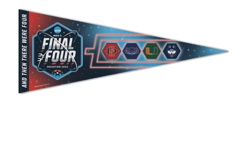 2023 Final Four NCAA 4 Team Premium Pennant UConn Florida Atlantic Miami San Die Cover