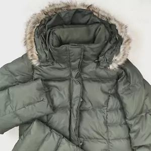 EDDIE BAUER Lodge Daunen Dufflecoat Damen Small Parka grün abnehmbare Fellkapuze - Bild 1 von 24