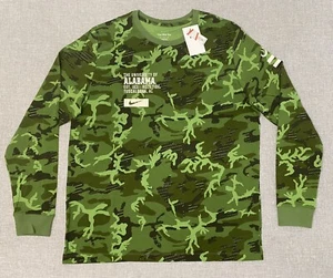 Nike Alabama Crimson Tide Long Sleeve Mens XL Military Camo Green Shirt New - Picture 1 of 10