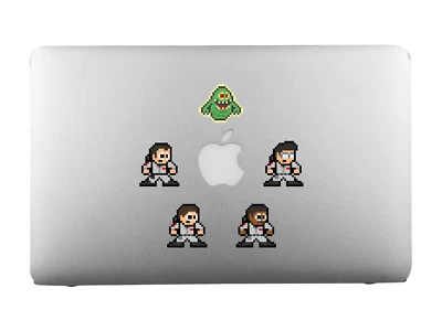 Juego de 5 calcomanías de vinilo de 8 bits Ghostbusters para portátiles Macbooks Foto 1 de 4