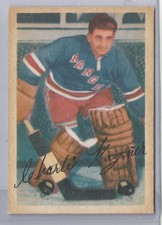 1953-54 Parkhurst Hockey Chuck Rayner Card # 59 Excellent Condition