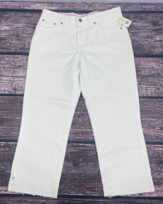 Pantalones capri hidráulicos de algodón blanco roto pierna ancha/dobladillo para mujer talla 3/4 nuevos con etiquetas Foto 1 de 4