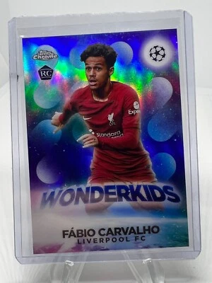 2022-23 Topps Chrome UEFA Wonderkids Liverpool Fabio Carvalho Rookie RC - Image 1 of 2
