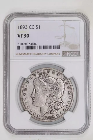 1893-CC MORGAN DOLLAR NGC VF30 - VERY PQ! Cover