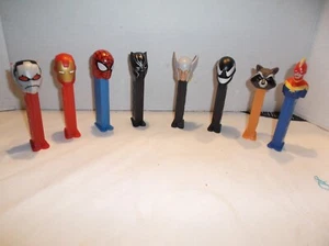 8 Marvel Comics Pez Dispensers Spider Man, Black Panther, Iron Man - Picture 1 of 8