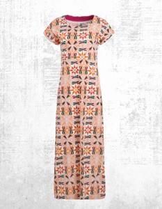Ex Weird Fish Women’s Short Sleeve Mirren Organic Maxi Dress in Pale Pink - Picture 1 of 5