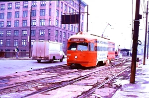 DUPLICATE KODACHROME SLIDE PITTSBURGH PCC #1723 ROUTE 36 P&LE STATION FEB 1975 - Picture 1 of 1