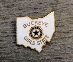 Ohio American Legion Auxiliary - Buckeye Girls State Vintage White Lapel Pin - Picture 1 of 5