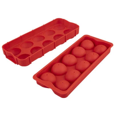 Appetito Silicone Round Ice Cube Tray Red Premium Quality Dishwasher Safe - Image 1 of 3