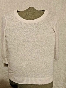Banana Republic weißer Pullover langarm mit Reißverschluss Damen Größe M - Bild 1 von 7