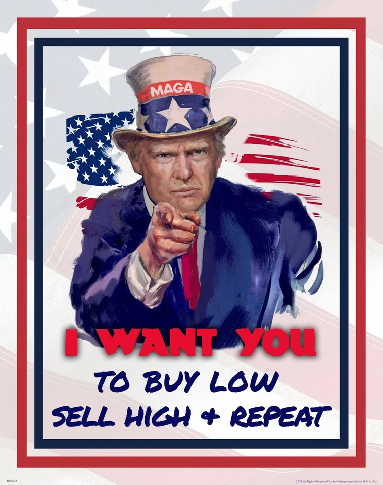 Stock Market Motivational Poster Art Print 11x14 Trump Wall Street Office Decor - Image 1 of 1