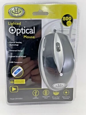 New  Sealed 3 Button Wheel Mouse USB Lighted Optical Mouse - Image 1 of 4