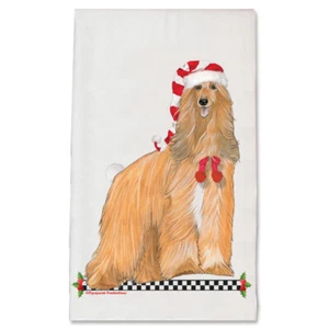Afghan Hound Dog Christmas Kitchen Towel Holiday Pet Gifts - Picture 1 of 1