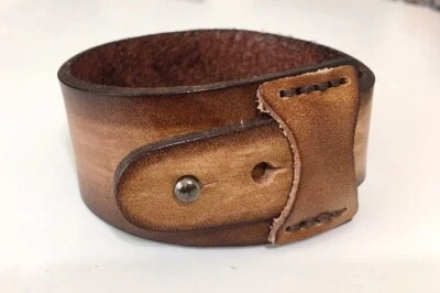 Lo último Gradiente Irregular Cuero Genuino Pulsera Hebilla Pulsera/Brazalete 7.5"-8" Foto 1 de 4