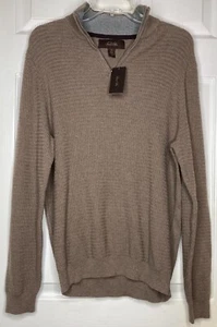 NEU NEU MIT ETIKETT Herren Tasso Elba Mokka Braun 1/4 Reißverschluss L/S Struktur Pullover Gr. Medium - Bild 1 von 4