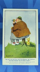 Vintage Donald McGill Comic Postcard 1920s Fat Large Man Small Dog Theme No 2573 - Picture 1 of 2