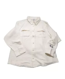Victorias Secret Button Long Sleeve Pajama Top Shirt Large Womens Beige - Picture 1 of 3
