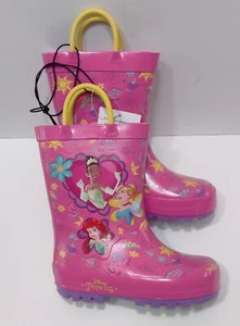 Toddler Girl Rain Boots Disney Princess Size 5/6 Tiana Rapunzel - Picture 1 of 8