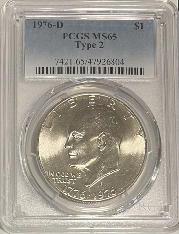1976 D “Ike” Eisenhower $1 Dollar Type 2 PCGS MS65 Cover