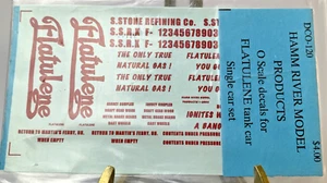 O Scale Hamm River Decals New Flatulene Tank Car NIP - Picture 1 of 2