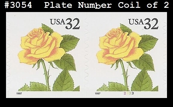 USA3 #3054 MNH PNC2 Pl #2333 Yellow Rose s/a - Image 1 of 1
