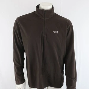The North Face Long Sleeve Quarter Zip Fleece Pullover Sweater Mens L Brown - Picture 1 of 10