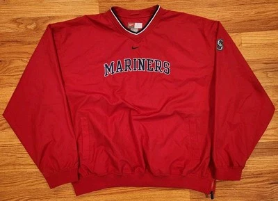 Nike Team Seattle Mariners Pullover Windbreaker XXL Red Used Y2K MLB - Image 1 of 4