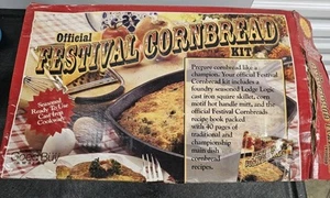 Official Festival Cornbread Kit ~ Lodge Cast Iron Square Pan ~ 8SQ2. F7 - Picture 1 of 15