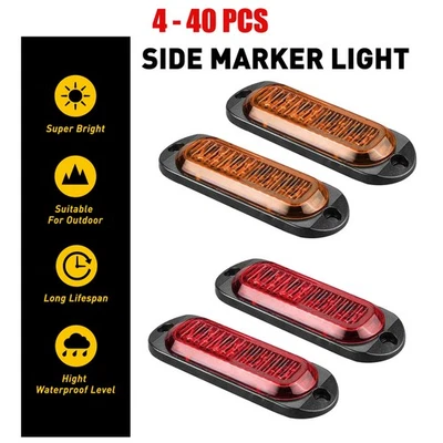 Marcador rojo ámbar 4-LED luces de separación lateral lámpara RV apto para remolque camión 4-40 piezas Foto 1 de 4