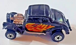 1933 Willys Street Rod Matchbox1982   Die Cast Car Black Flames - Picture 1 of 5