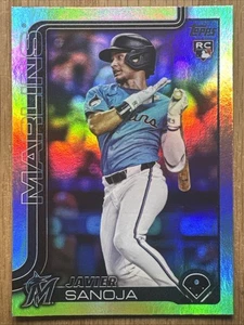 2025 Topps Chrome Javier Sanoja 76 rifrattore Miami Marlins - Foto 1 di 2