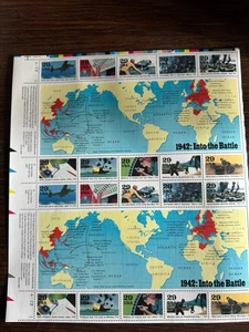 Scott #2697 WW II Into the Battle Sheet of 20 29¢ Stamps (1992) - Picture 1 of 2