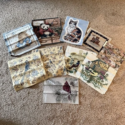 老式 Riverdale 万圣节挂毯枕头侧 10 件装用于手工制作缝纫 — 第 1/4 张图片