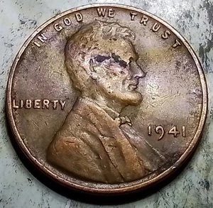 (Sept25) 1941 P Error Delamination Obverse Wheat Cent - Picture 1 of 4