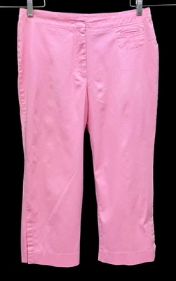 J.H. Pantalones capri de tiro alto de colección para mujer talla 12 rosa algodón elástico bolsillo Foto 1 de 4