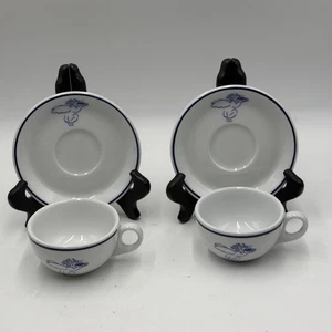 Taza y platillo Starbucks café té hecho en Polonia querubín blanco ángel vintage - Imagen 1 de 7