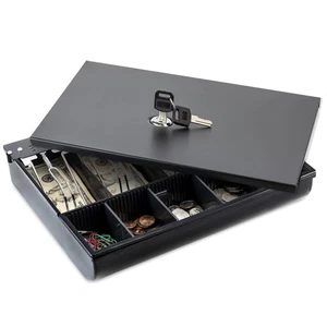 Volcora Cash Drawer Tray with Locking Cover - 11.7 x 10.3 x 2.3 Inch Metal Ca... - Picture 1 of 7